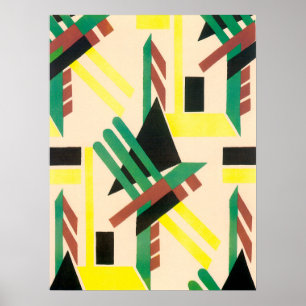 Arte Deco Antiguo Formas Geométricas Jazz Pochoir
