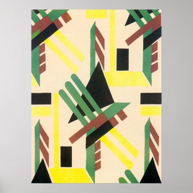 Arte Deco Antiguo Formas Geométricas Jazz Pochoir (Frente)