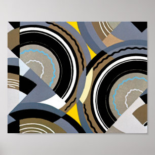 Arte Deco Antiguo Formas Geométricas Pochoir Jazz