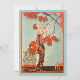 Arte Deco Antiguo, Pájaro Voluble de George Barbie