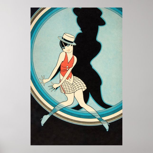 Arte Deco Antiguo - Para Todos - Flapper en el Esc (Frente)