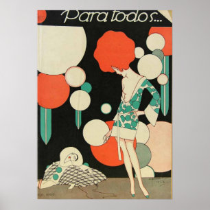 Arte Deco Antiguo - Para Todos - Pelirroja