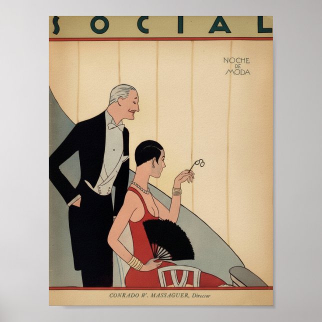 Arte Deco Antiguo - Social - En la Ópera (Frente)