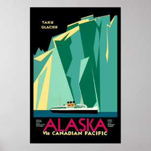 Arte Deco Antiguo Turismo Viajes Alaska