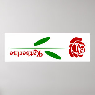 Arte Deco de Rosa Roja Personalizada