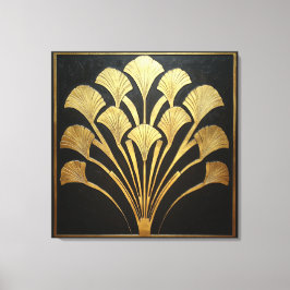 Arte Deco Flor Jeroglífico Dorado Egipcio