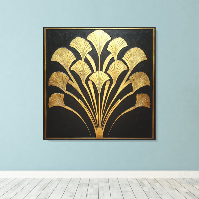 Arte Deco Flor Jeroglífico Dorado Egipcio (Insitu (piso de madera))