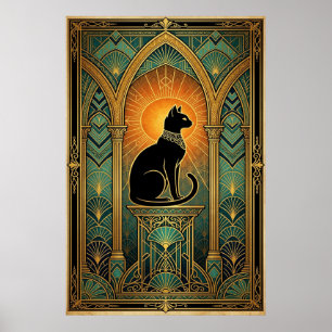 Arte Deco Gato Celestial Solsticio Pared