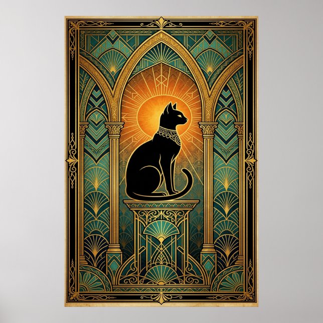 Arte Deco Gato Celestial Solsticio Pared (Frente)