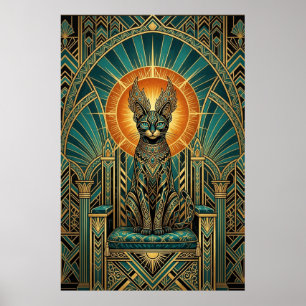 Arte Deco Gato con Halo Regio Arte de Pared