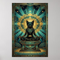 Arte Deco Gato Pirámide Egipcia Arte de Pared