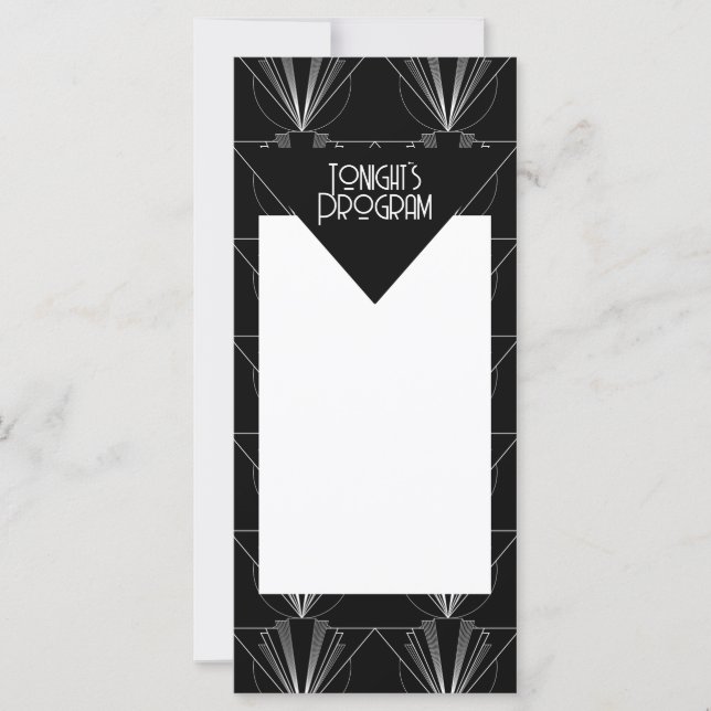 Arte Deco Gatsby en negro y blanco Programa (Anverso)