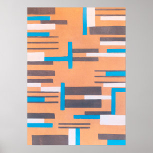 Arte Deco Jazz Pochoir Antiguo, Patrón Geométrico