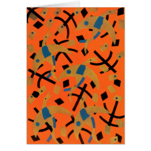 Arte Deco Jazz Pochoir Aves Doradas Animal Vintage