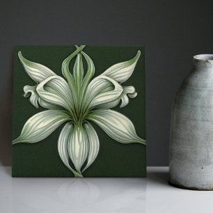 Arte Deco Lilly Decoración de Pared Teja Cerámica