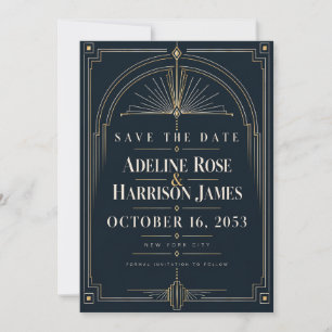 Arte Deco Moderno Invitación de Gala de Medianoche