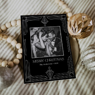 Arte Deco Negro Navidad con Foto Moderna