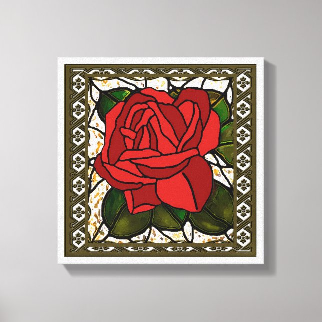 Arte Deco Rosa Roja Vintage (Anverso)