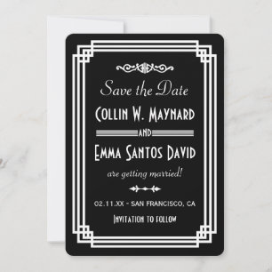 Arte Deco Simple en Blanco y Negro para Anuncio de