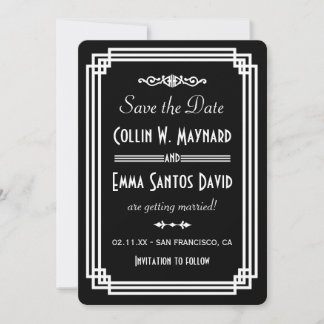 Arte Deco Simple en Blanco y Negro para Anuncio de