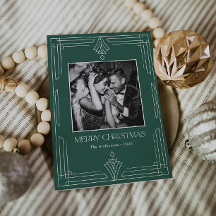 Arte Deco Verde Navidad con Foto Moderna