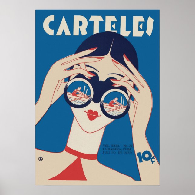 Arte Deco Vintage - Carteles - Prismáticos (Frente)