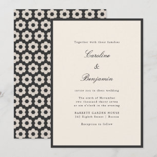 Arte Deco Vintage Invitación de Boda con Baldosa H