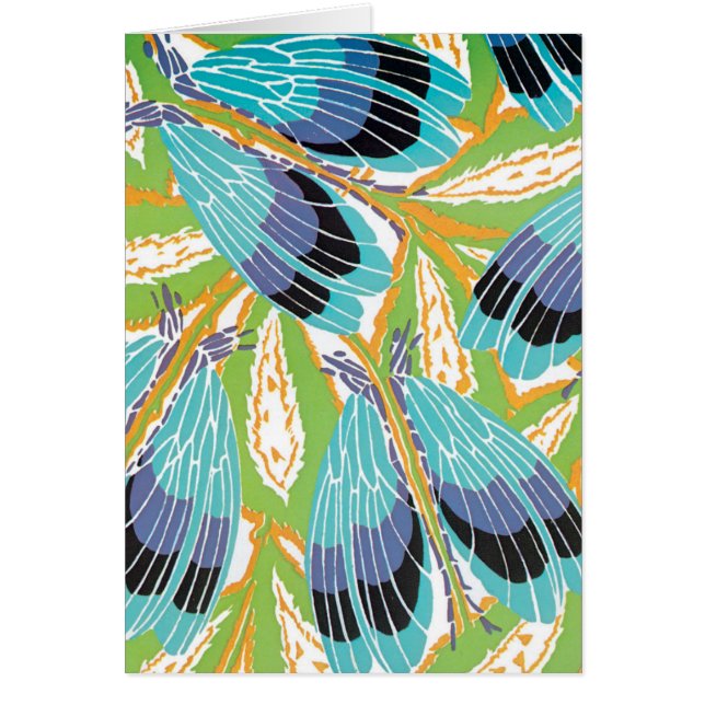 Arte Deco Vintage Jazz Pochoir Jardín Insectos (Frente)