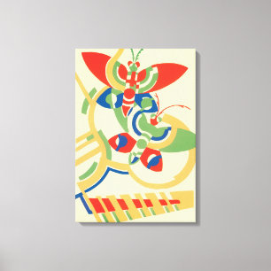 Arte Deco Vintage Jazz Pochoir Jardín Mariposas