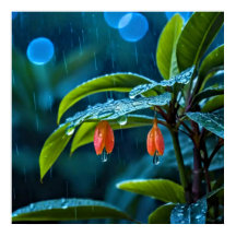 Arte Decorativo - Caída De Lluvia En Las Hojas #2