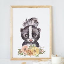 Arte decorativo para guardería de zorrillo, regalo