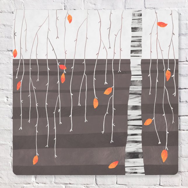 Arte del árbol del paisaje invernal (Last of the Leaves winter tree landscape art by Nic Squirrell)