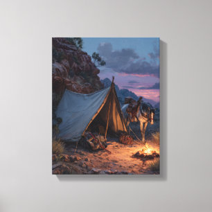 Arte del atardecer en el cañón del campamento de c