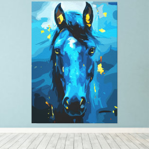 Arte del caballo azul majestuoso: fuerza y eleganc