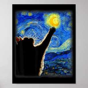 Arte del cielo nocturno Gato Artístico Gato Amante