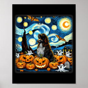 Arte del cielo nocturno perro de Terranova Hallowe