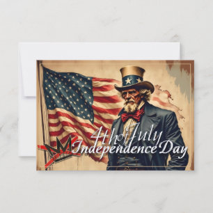 Arte del Día de la Independencia de Tío Sam sin Re