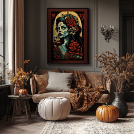 Arte del Día de los Muertos - Halloween de época