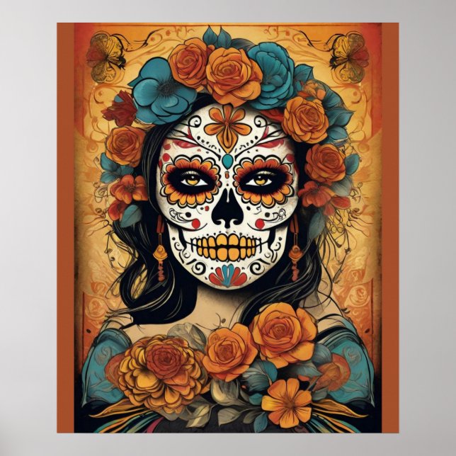 Arte del Día de los Muertos: Maquillaje de cráneo  (Frente)