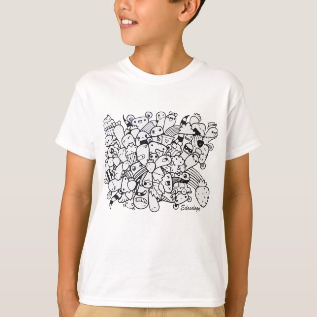 Arte del doodle de la camiseta para los niños (Anverso)