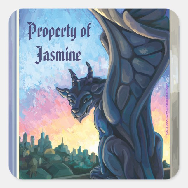 Arte del Gargoyle, propiedad de pegatinas (Anverso)