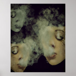 Arte del Grunge de Vape del humo de la mujer