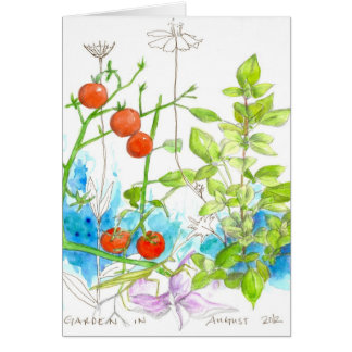 Arte del jardín de la acuarela de las hierbas de
