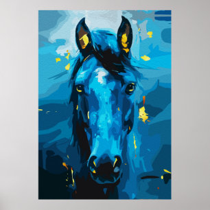 Arte del majestuoso caballo azul: fuerza y eleganc