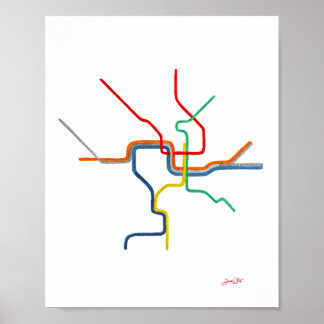 Arte del mapa del metro de Washington DC