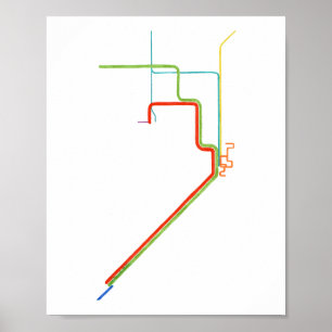 Arte del mapa del Metrorail de Miami