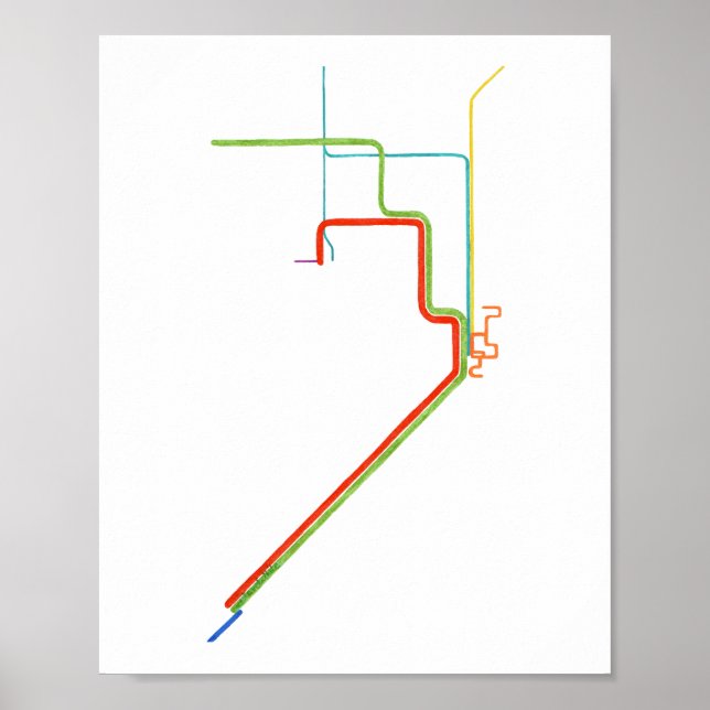 Arte del mapa del Metrorail de Miami (Frente)