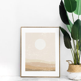 Arte del Muro Neutral del Sol Minimalista de Boho
