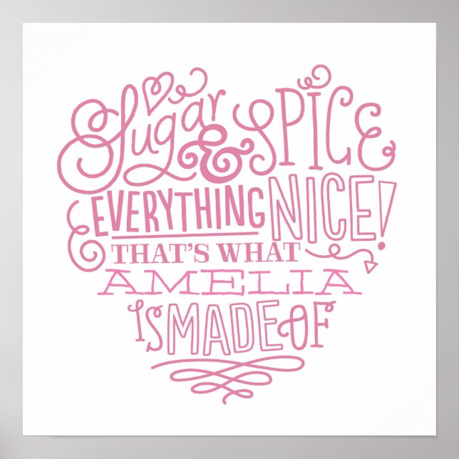 Arte del nombre de un niño con azúcar y especias (Frente)