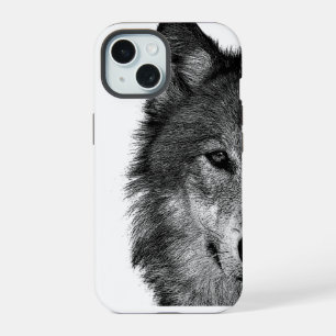 Arte del ojo de lobo en blanco y negro